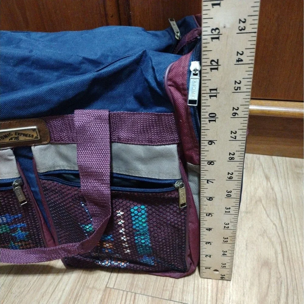Vintage 90s Atomic Express Duffel Bag Travel Weekender Gym Retro Colors Large